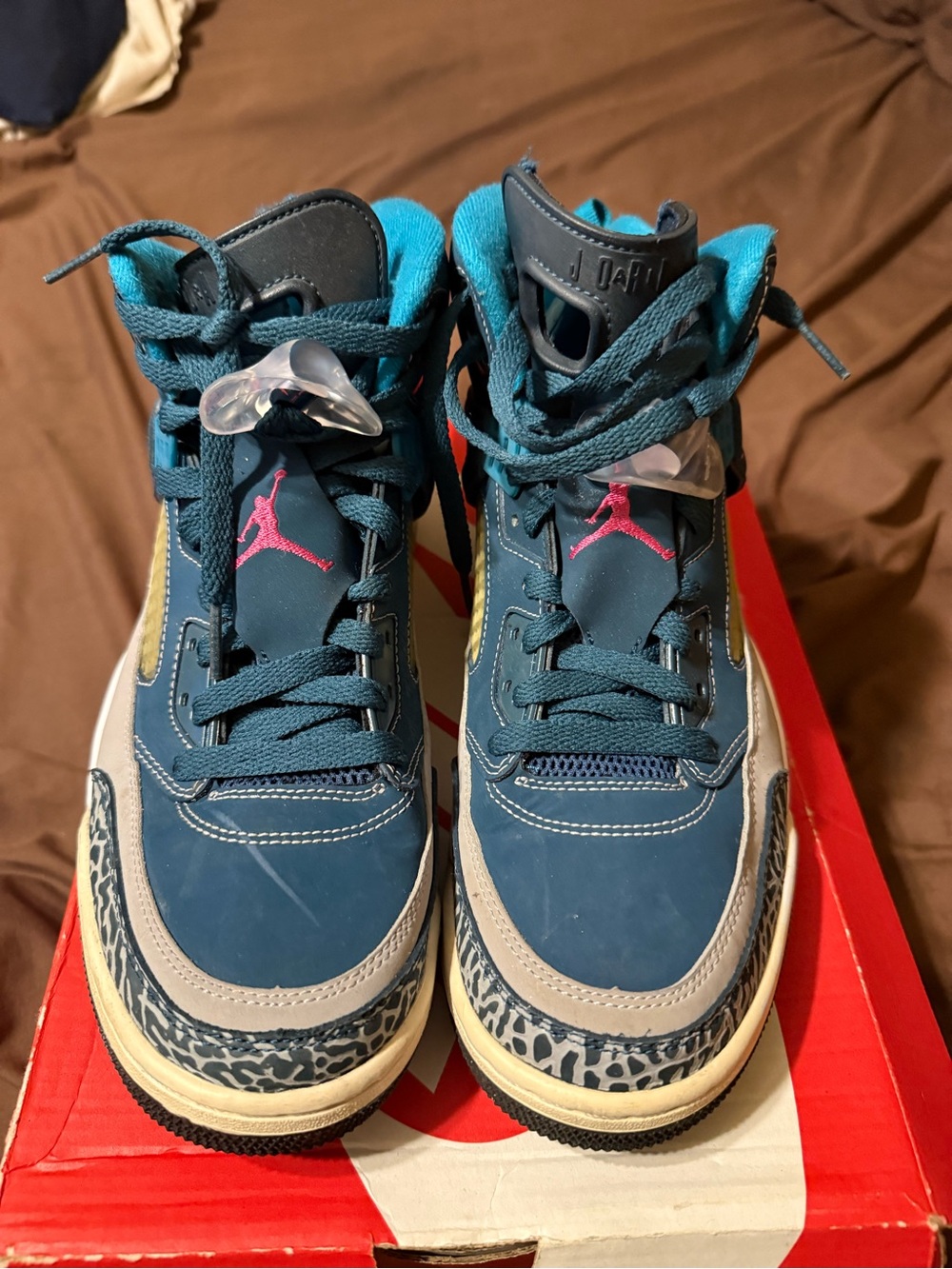 Air Jordan Spizike Space Blue Wolf Grey Sneakers - Size 9.5